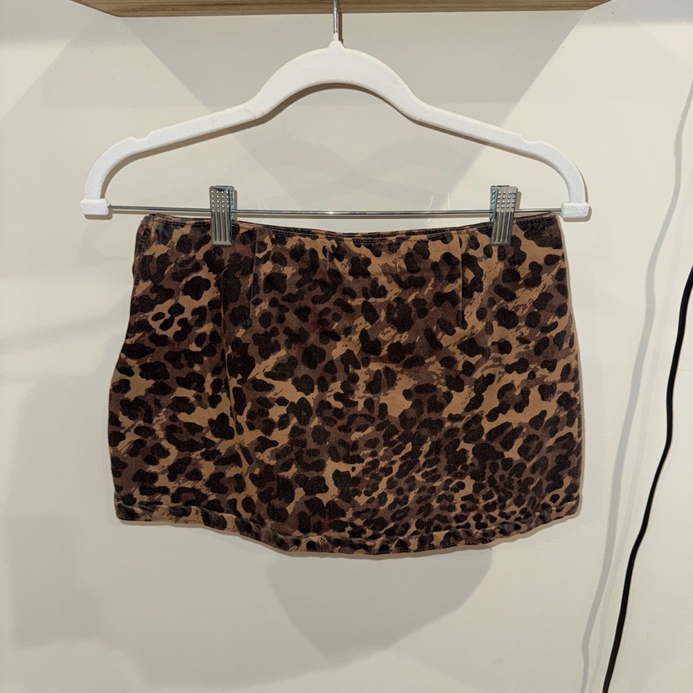 Abercrombie & Fitch Leopard Mini Skirt - Brown/Black